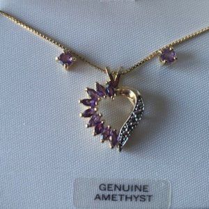 Genuine Amethyst Necklace with matching earrings